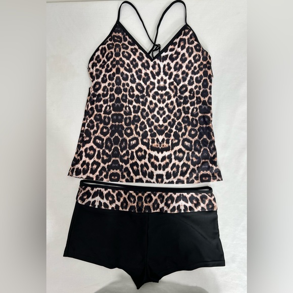 NWOT Leopard print XL tankini 2 piece bathing suit - Picture 1 of 2